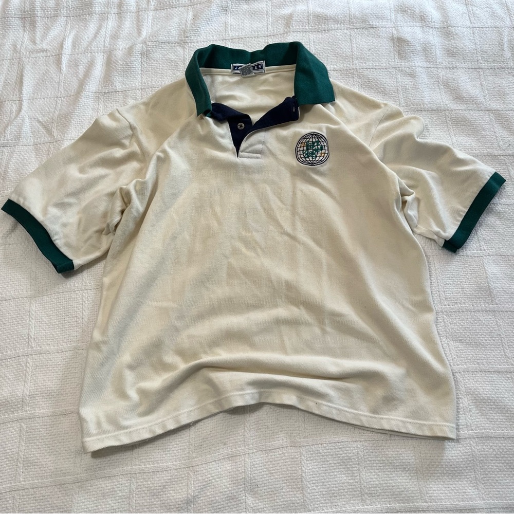 Men’s Cream and Green Polo Shirt